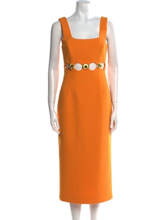 Rebecca Vallance Square Neckline Midi Length Dress