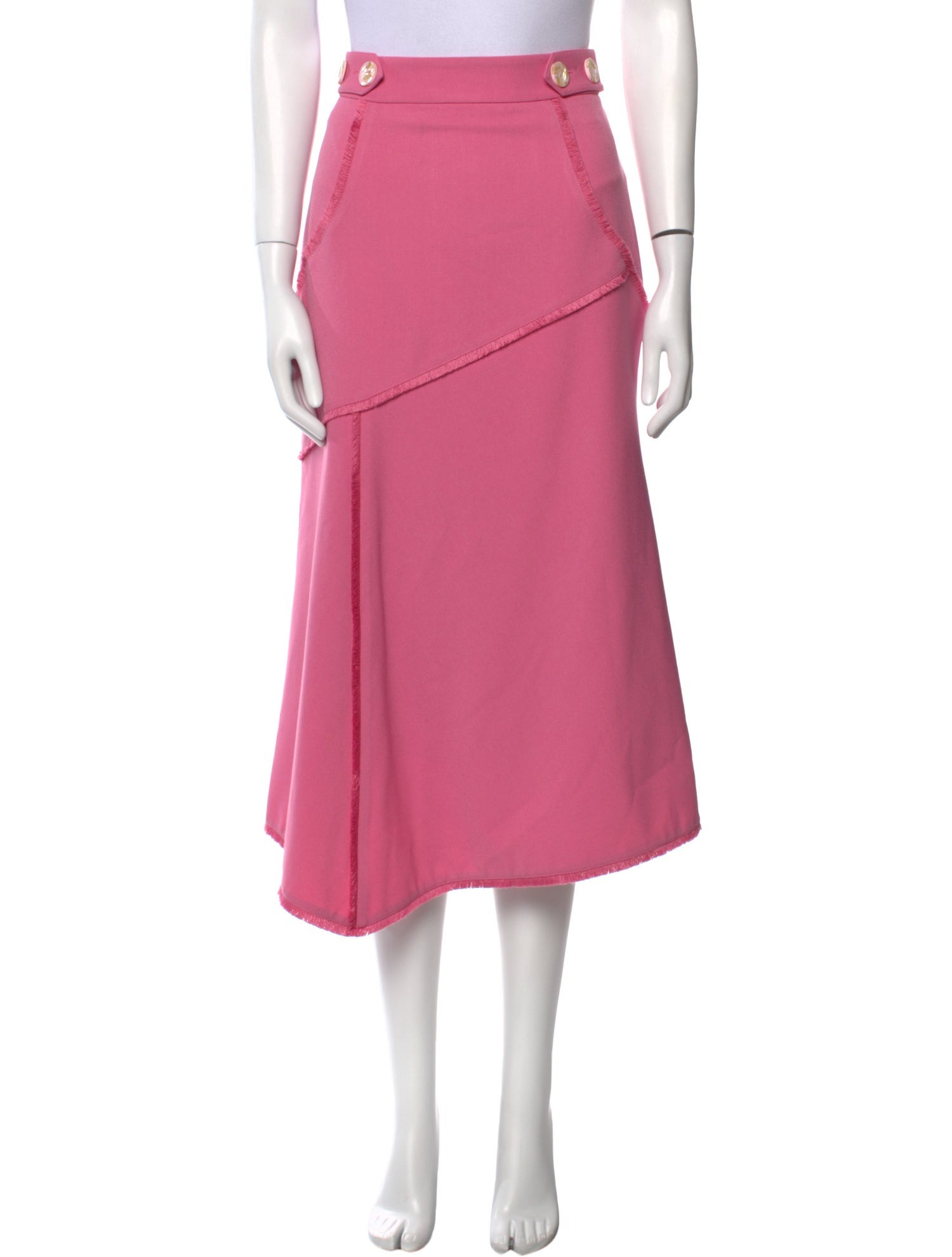 Rebecca Vallance Raw-Edge Trim Midi Length Skirt