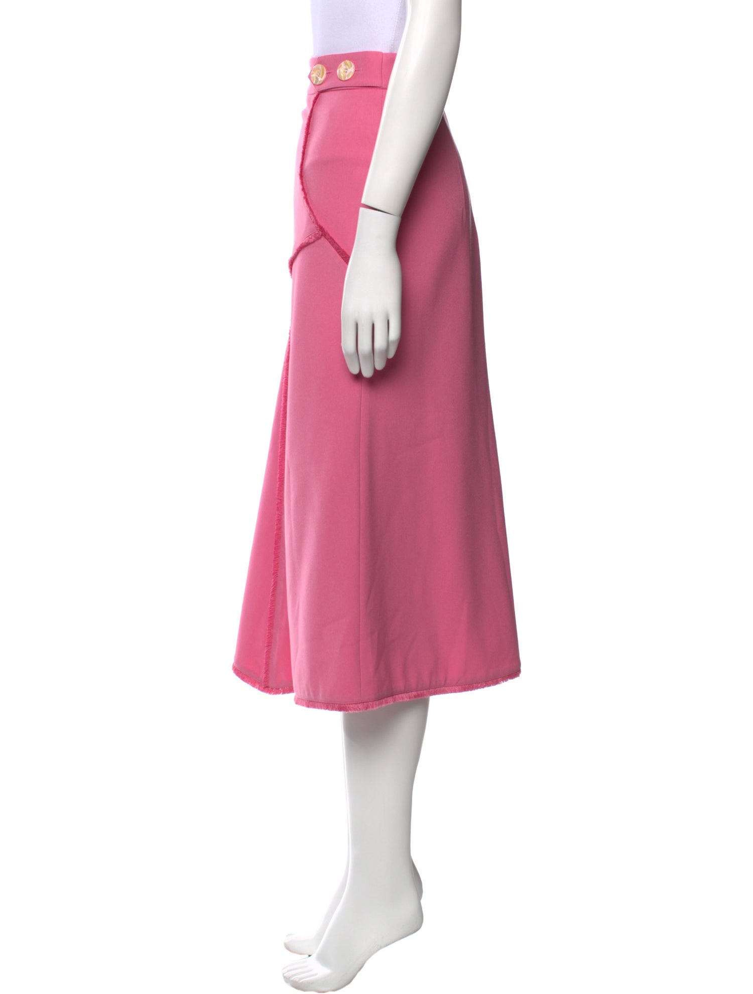 Rebecca Vallance Raw-Edge Trim Midi Length Skirt