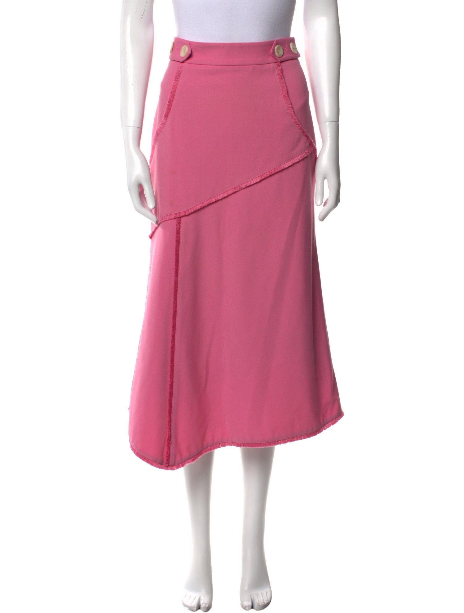 Rebecca Vallance Raw-Edge Trim Midi Length Skirt