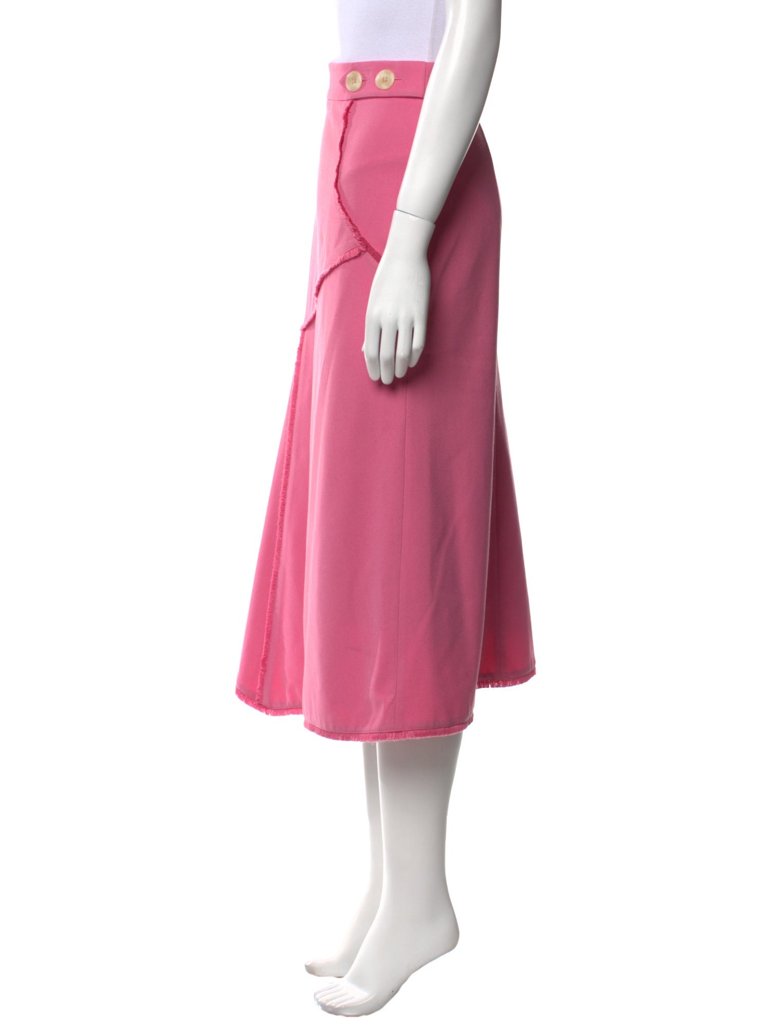 Rebecca Vallance Raw-Edge Trim Midi Length Skirt