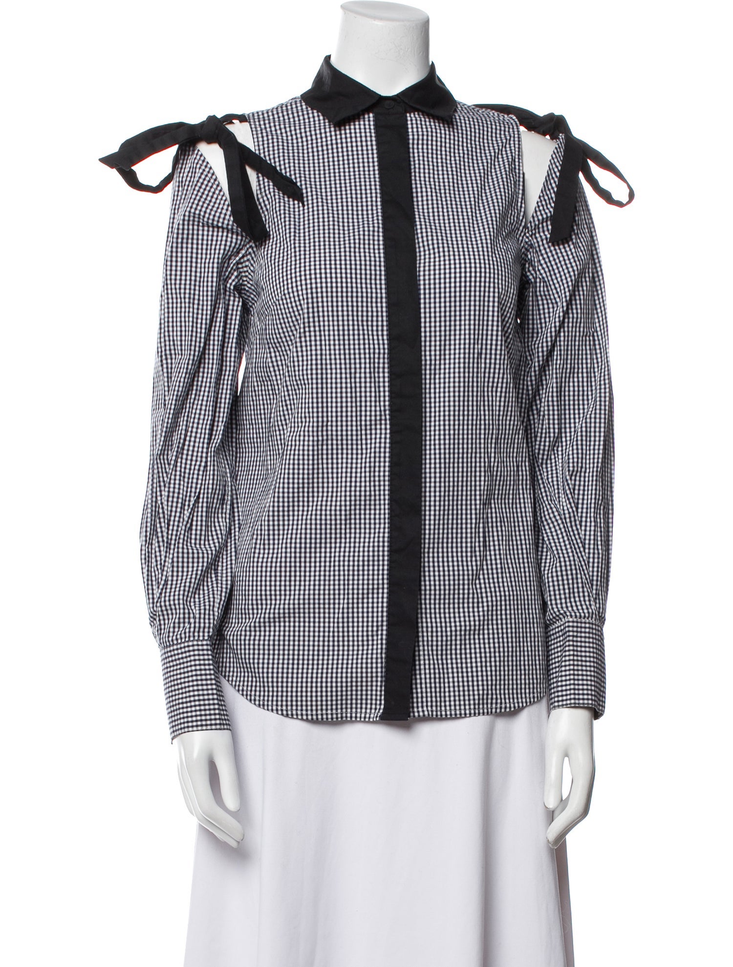 Rebecca Vallance Plaid Print Long Sleeve Button-Up Top