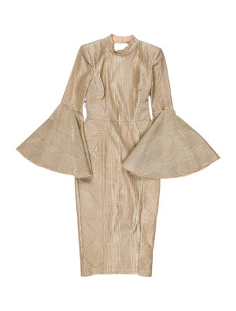 Rebecca Vallance Mock Neck Midi Length Dress