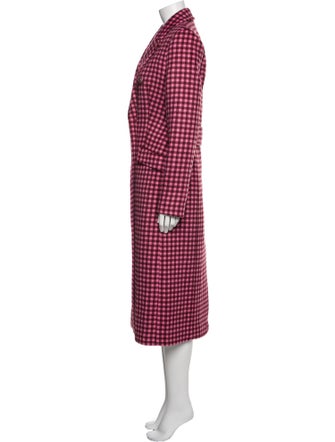 Rebecca Vallance Wool Plaid Print Trench Coat