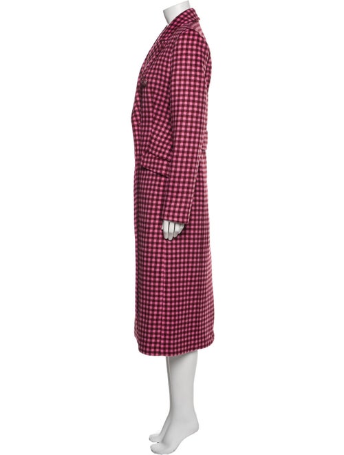 Rebecca Vallance Wool Plaid Print Trench Coat