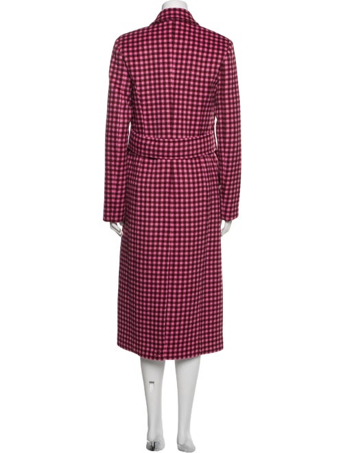 Rebecca Vallance Wool Plaid Print Trench Coat