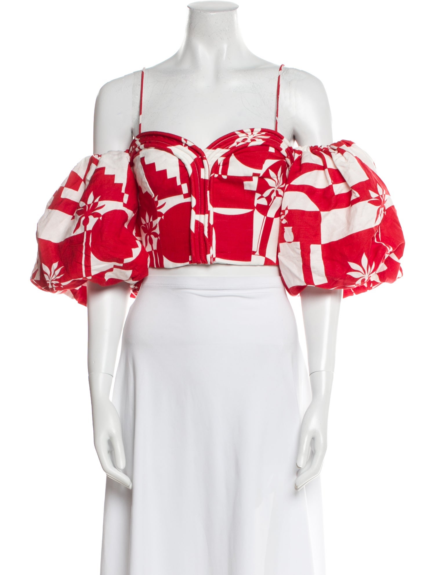 Rebecca Vallance Printed Square Neckline Crop Top w/ Tags
