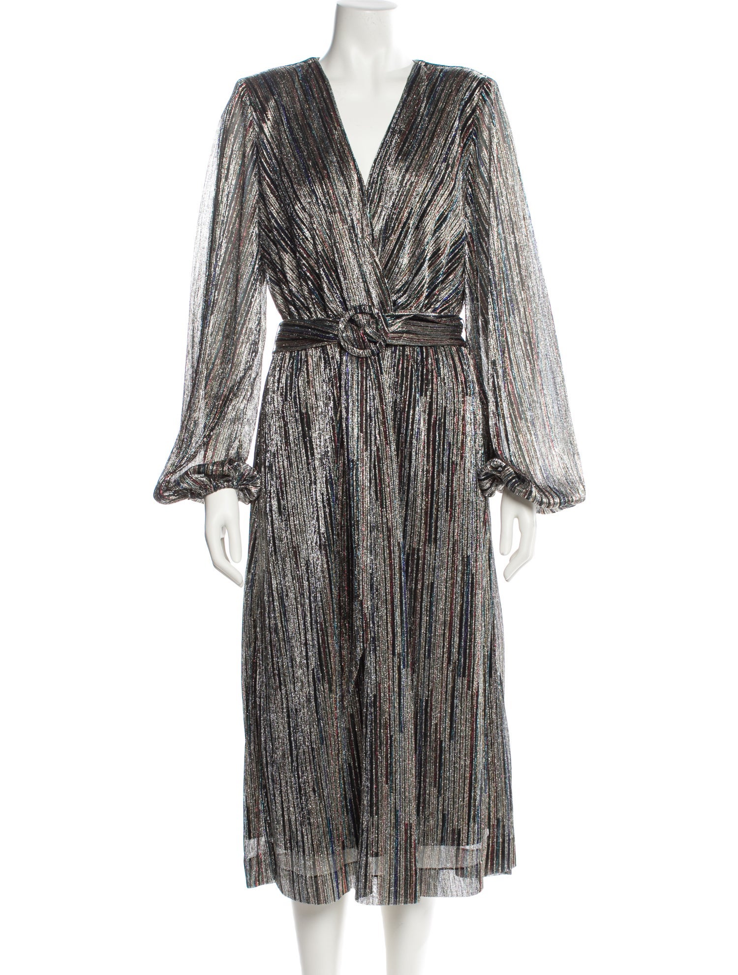 Rebecca Vallance Striped Midi Length Dress