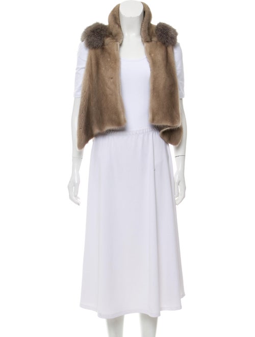 Revillon Cropped Mink Vest beige