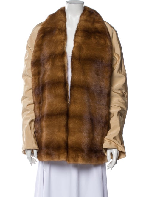Revillon Silk Colorblock Pattern Coat