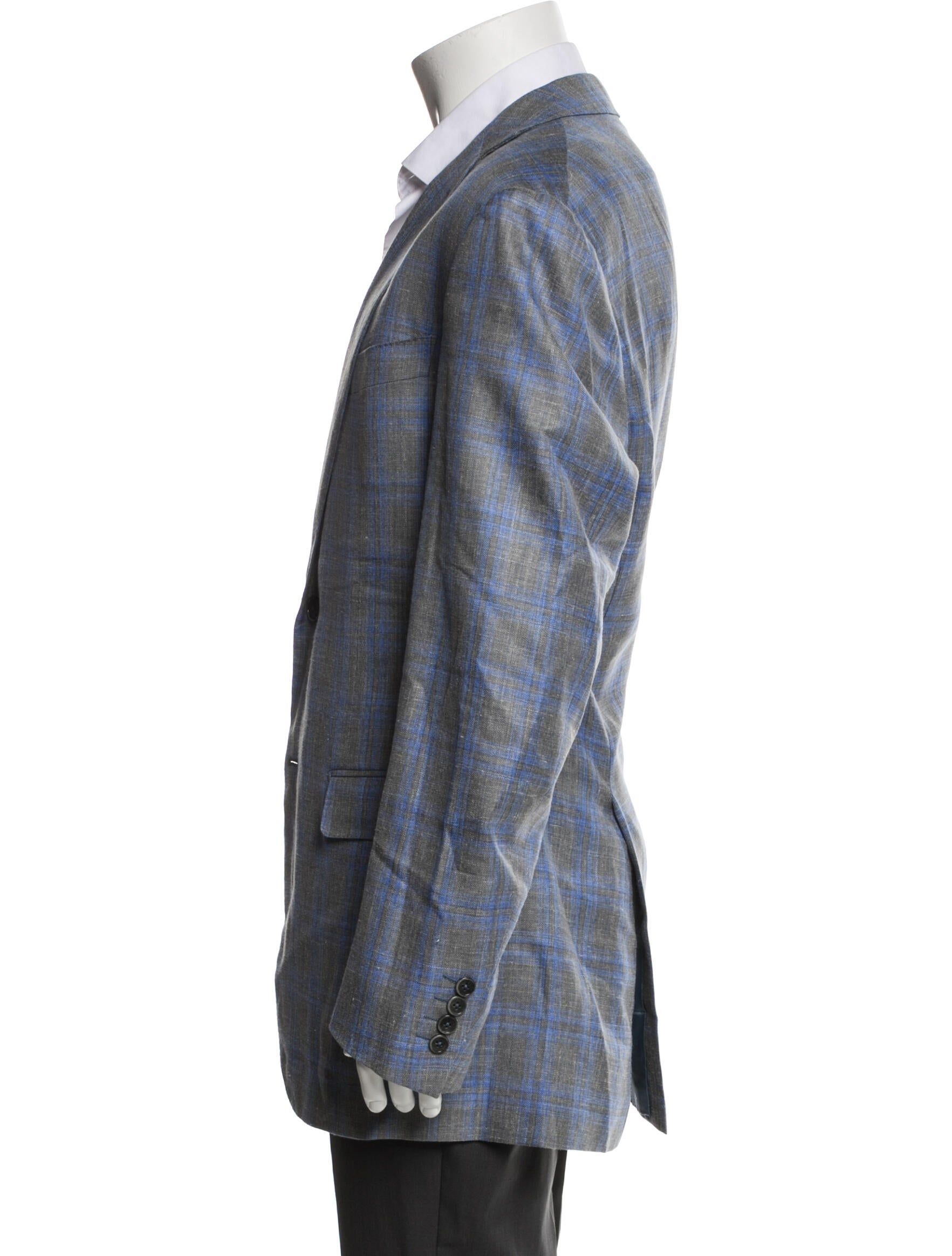 Ravazzolo Wool Plaid Print Blazer