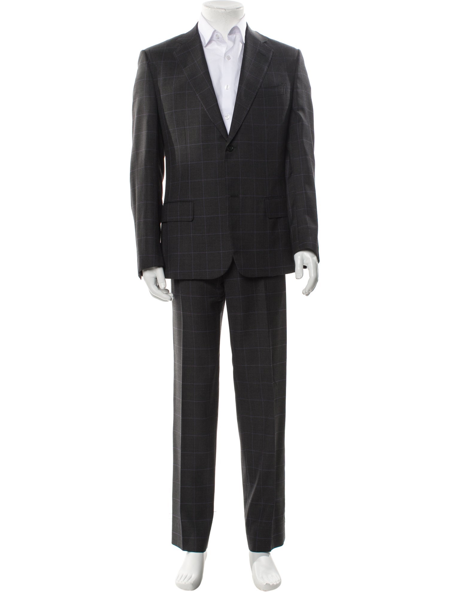 Ravazzolo Virgin Wool Plaid Print Two-Piece Suit