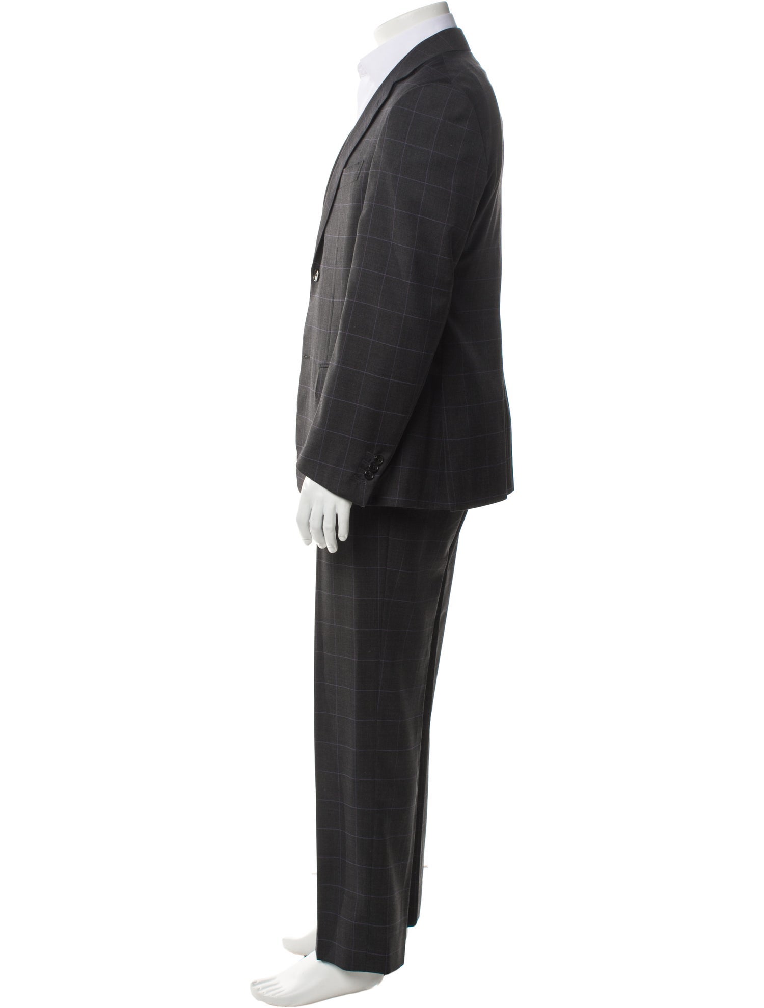 Ravazzolo Virgin Wool Plaid Print Two-Piece Suit