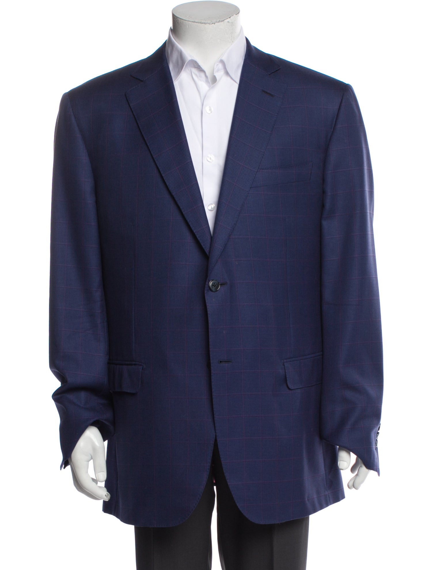 Ravazzolo Wool Plaid Print Blazer