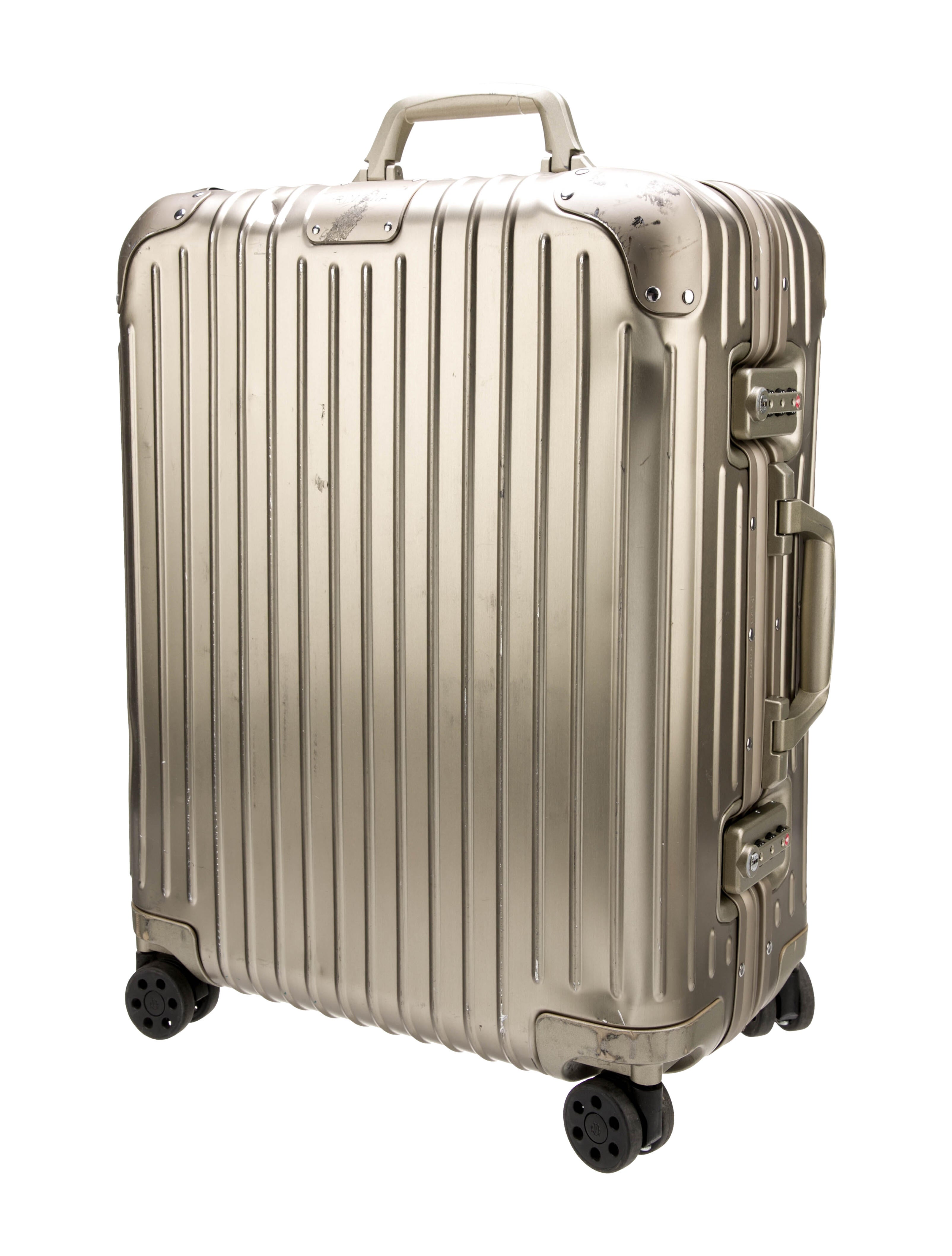 Rimowa Aluminum Original Cabin CarryOn Suitcase Gold Luggage and