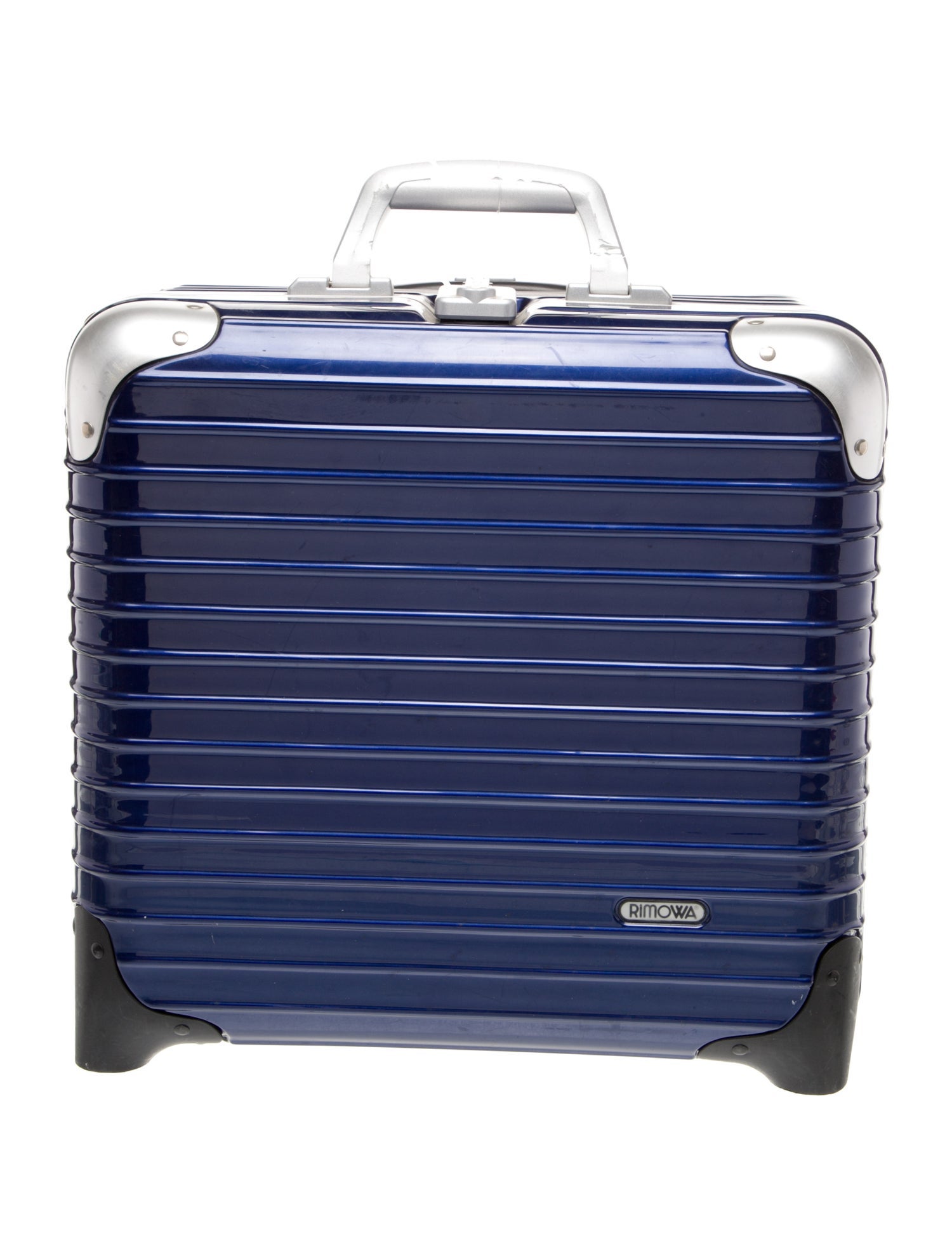 Rimowa blue aluminum suitcase