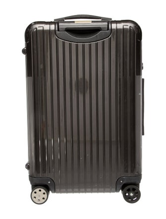Rimowa black rolling suitcase