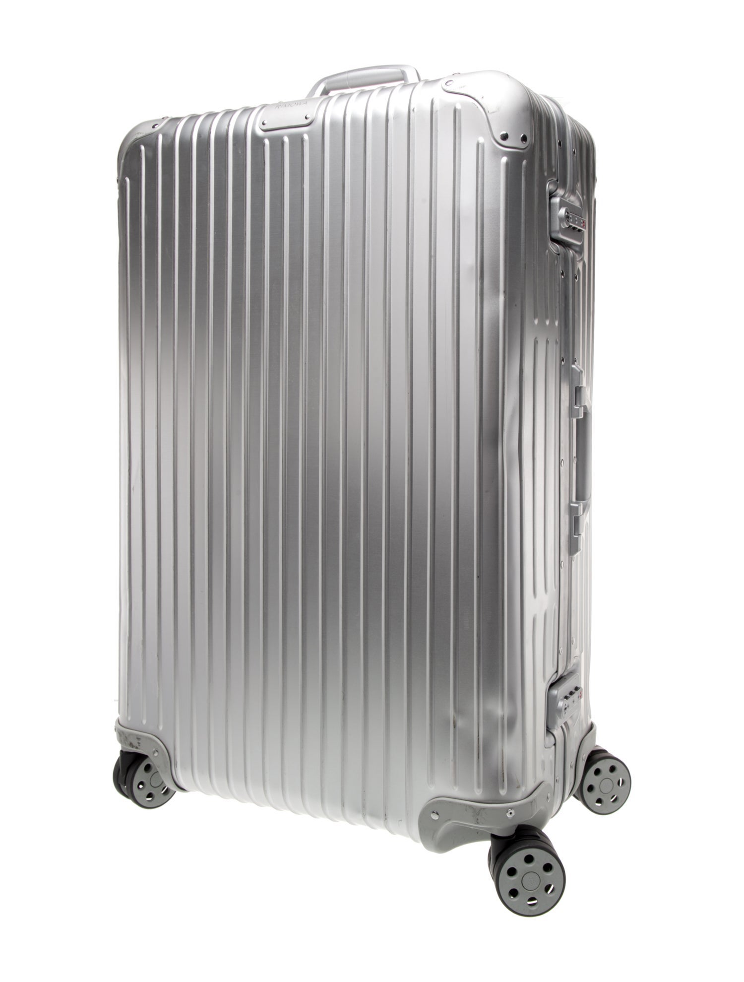 Rimowa silver aluminum rolling suitcase