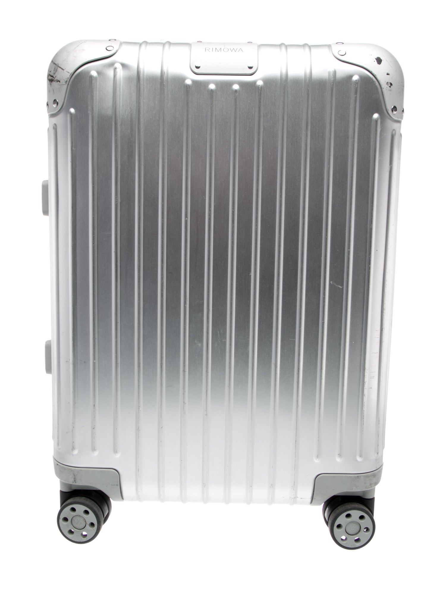 Rimowa Silver Aluminum Carry On Suitcase