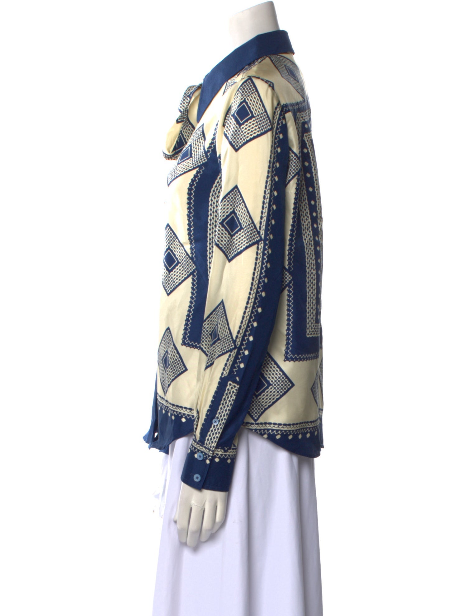 Runway Marc Jacobs Silk Printed Button-Up Top