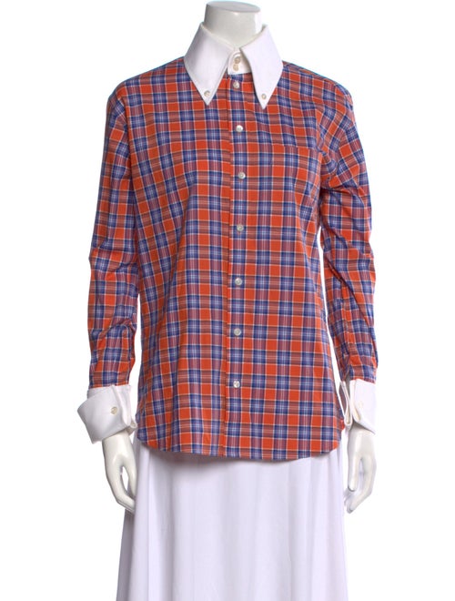 Runway Marc Jacobs Plaid Print Long Sleeve Button-Up Top