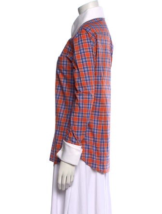 Runway Marc Jacobs Plaid Print Long Sleeve Button-Up Top