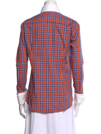 Runway Marc Jacobs Plaid Print Long Sleeve Button-Up Top