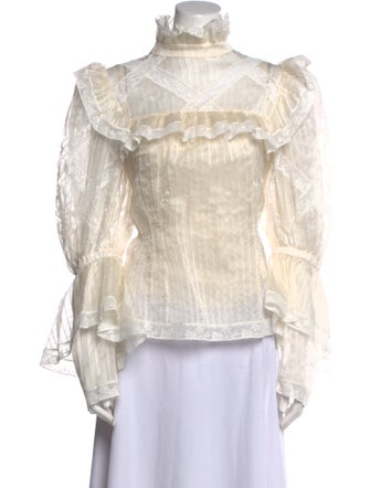 Runway Marc Jacobs Silk Mock Neck Blouse