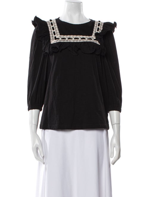 Runway Marc Jacobs Square Neckline Three-Quarter Sleeve Blouse