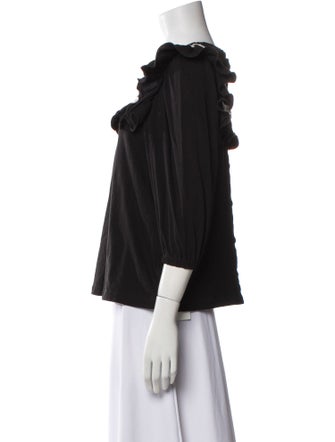 Runway Marc Jacobs Square Neckline Three-Quarter Sleeve Blouse