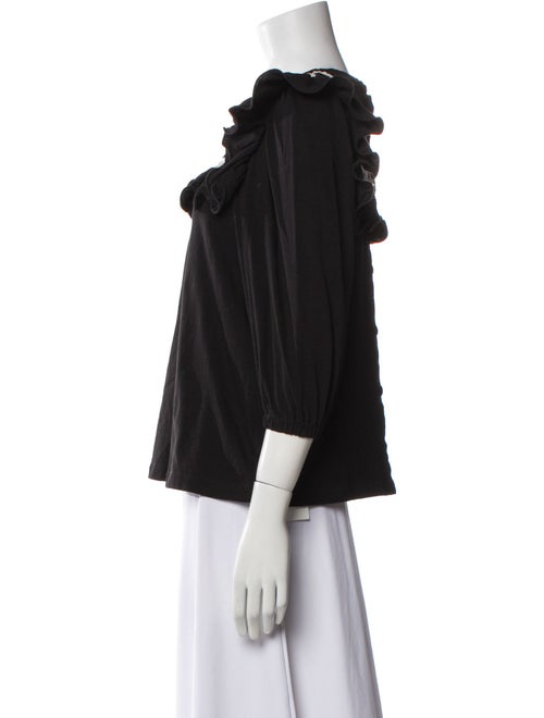 Runway Marc Jacobs Square Neckline Three-Quarter Sleeve Blouse