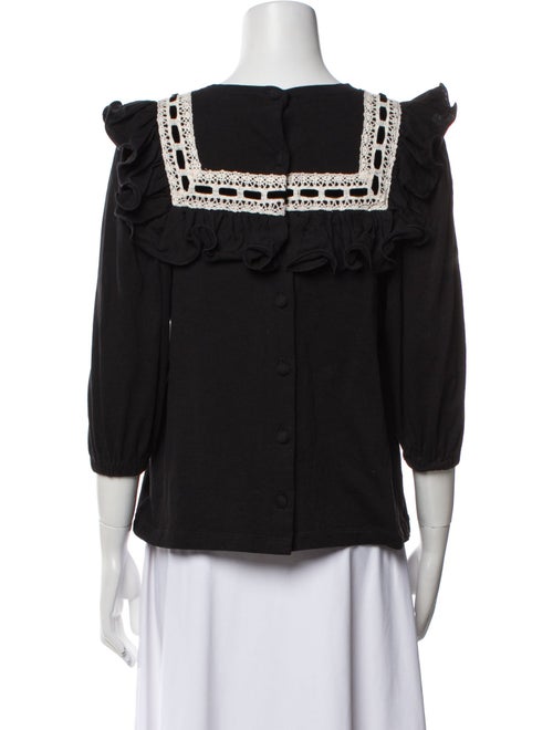 Runway Marc Jacobs Square Neckline Three-Quarter Sleeve Blouse