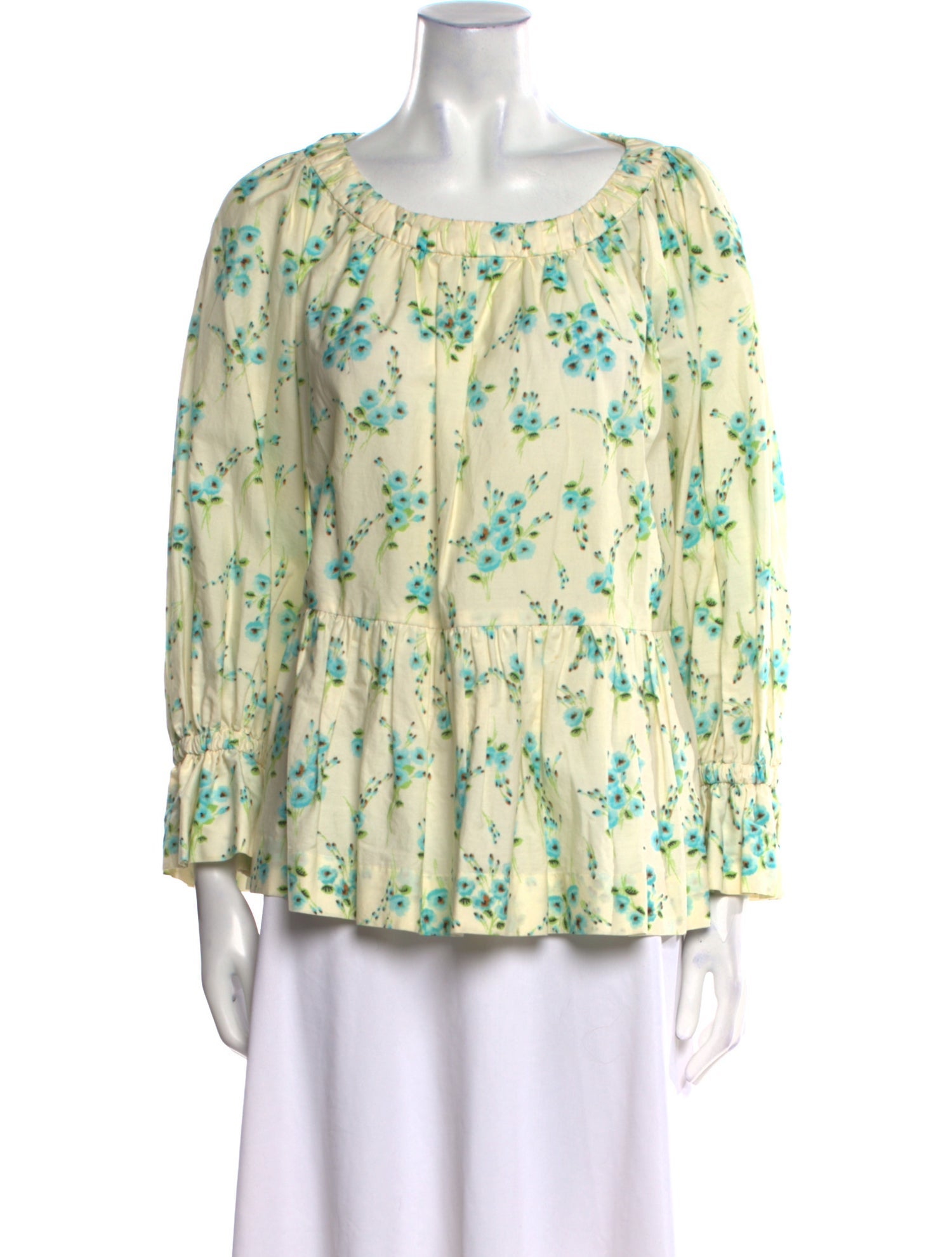 Runway Marc Jacobs Floral Print Scoop Neck Blouse