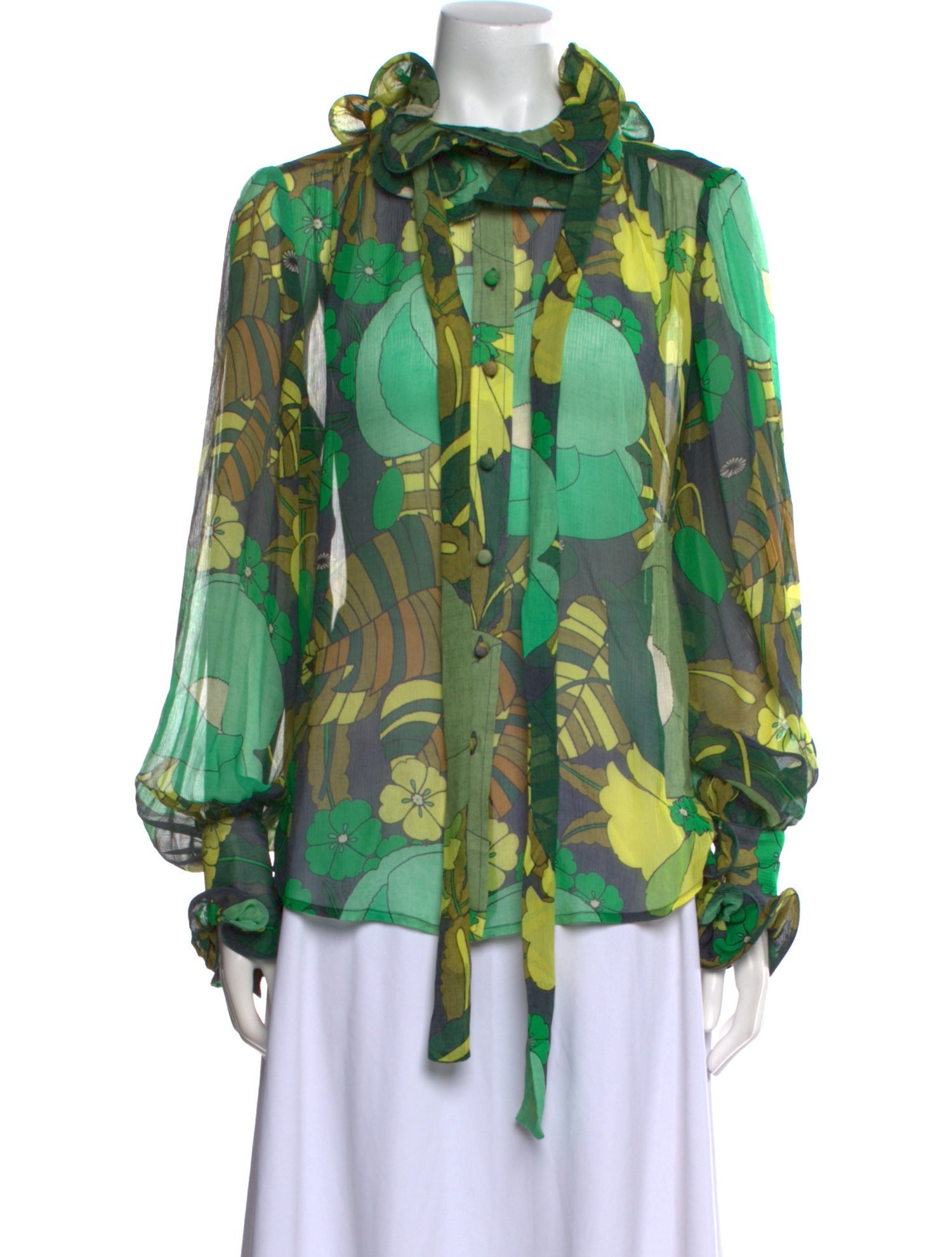 Runway Marc Jacobs Silk Floral Print Blouse