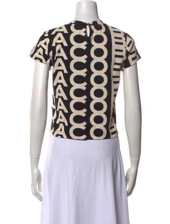 Runway Marc Jacobs Printed Mock Neck Crop Top
