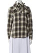 Runway Marc Jacobs Plaid Print Mock Neck Button-Up Top