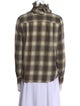 Runway Marc Jacobs Plaid Print Mock Neck Button-Up Top