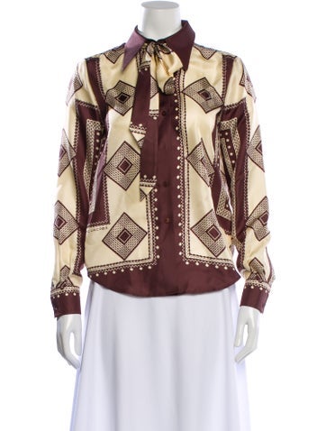 Pre-owned Runway Marc Jacobs Silk Printed Blouse In Multi