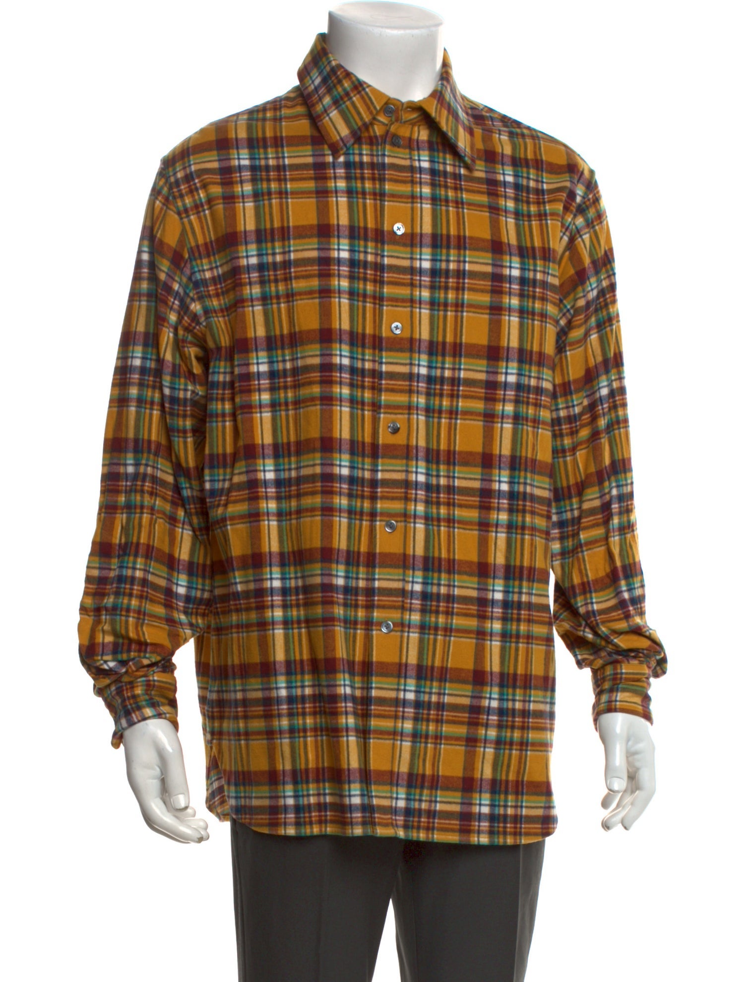 Fear Of God Sixth Collection Plaid Print Western Shirt - Yellow