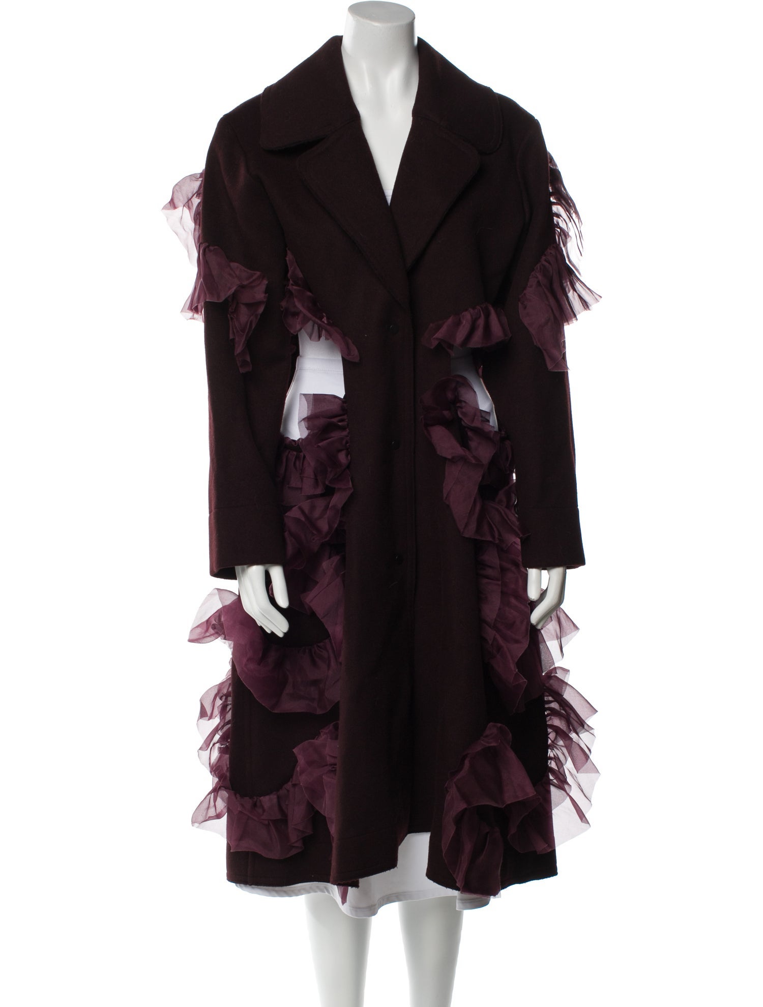 Roberts Wood Merino Wool Floral Print Coat