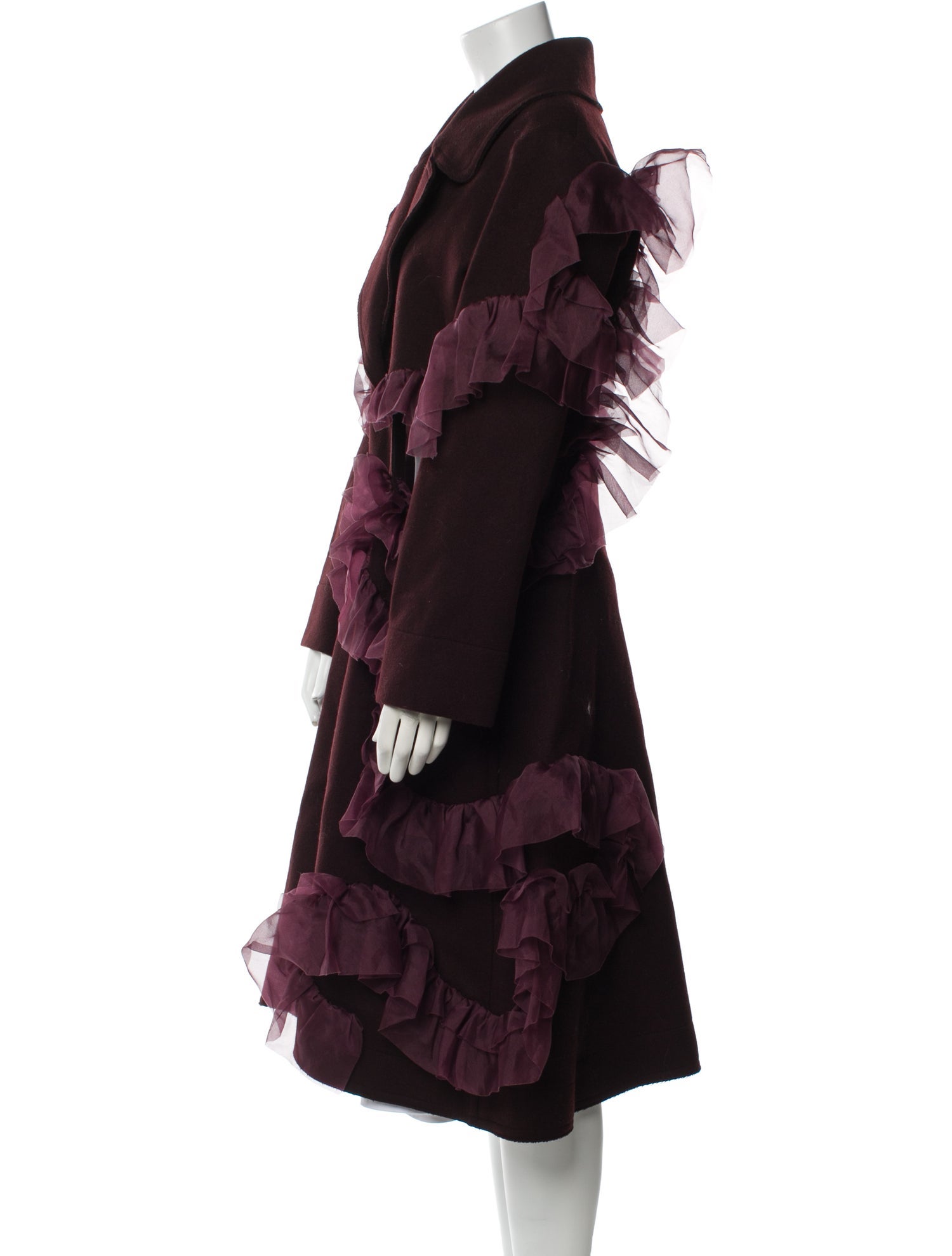 Roberts Wood Merino Wool Floral Print Coat