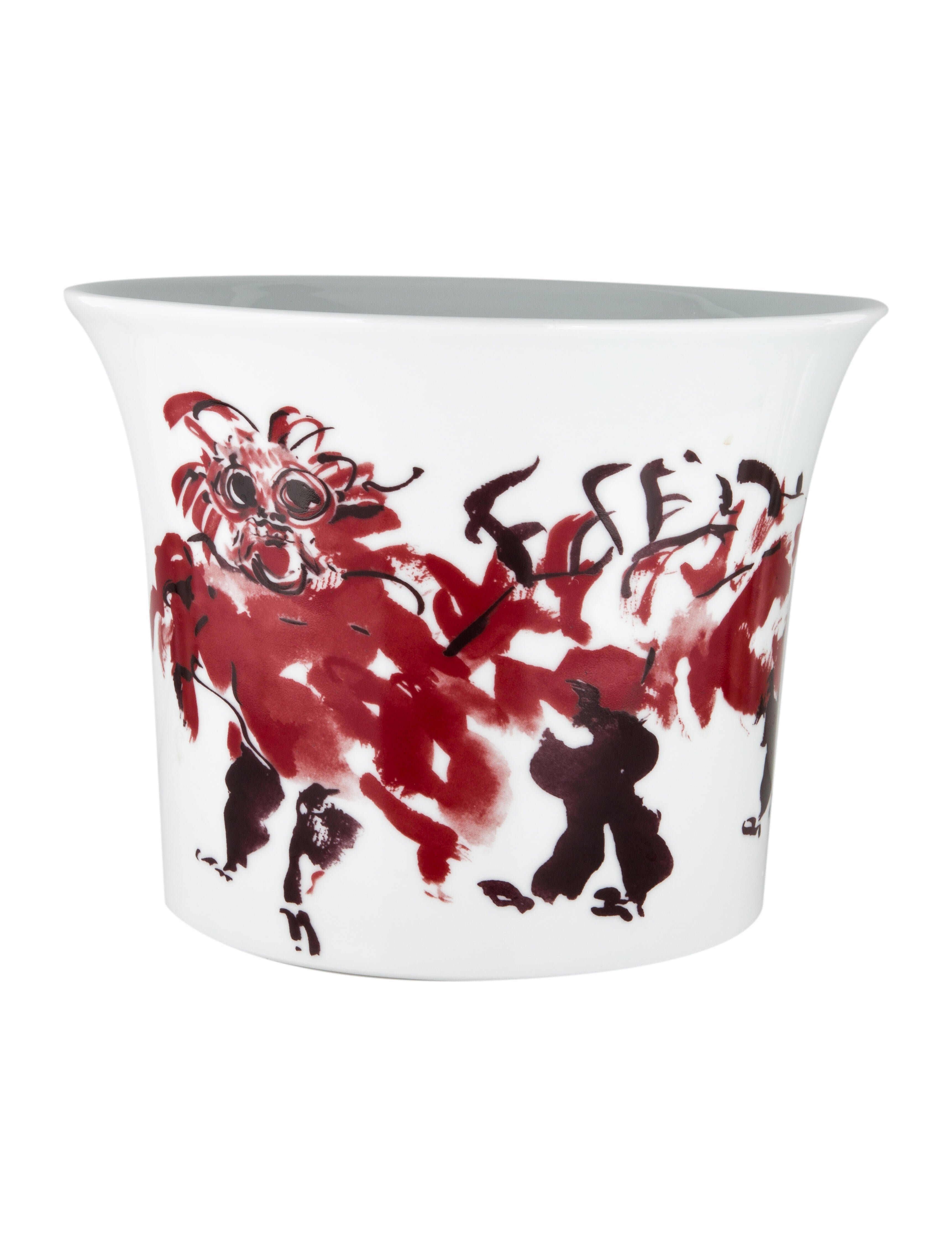 Raynaud Limoges Cachepot Red Decorative Accents, Decor & Accessories