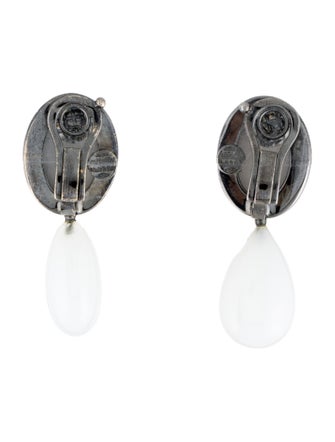 Sabbadini 18K Cat's Eye Moonstone & Moonstone Clip-On Earrings