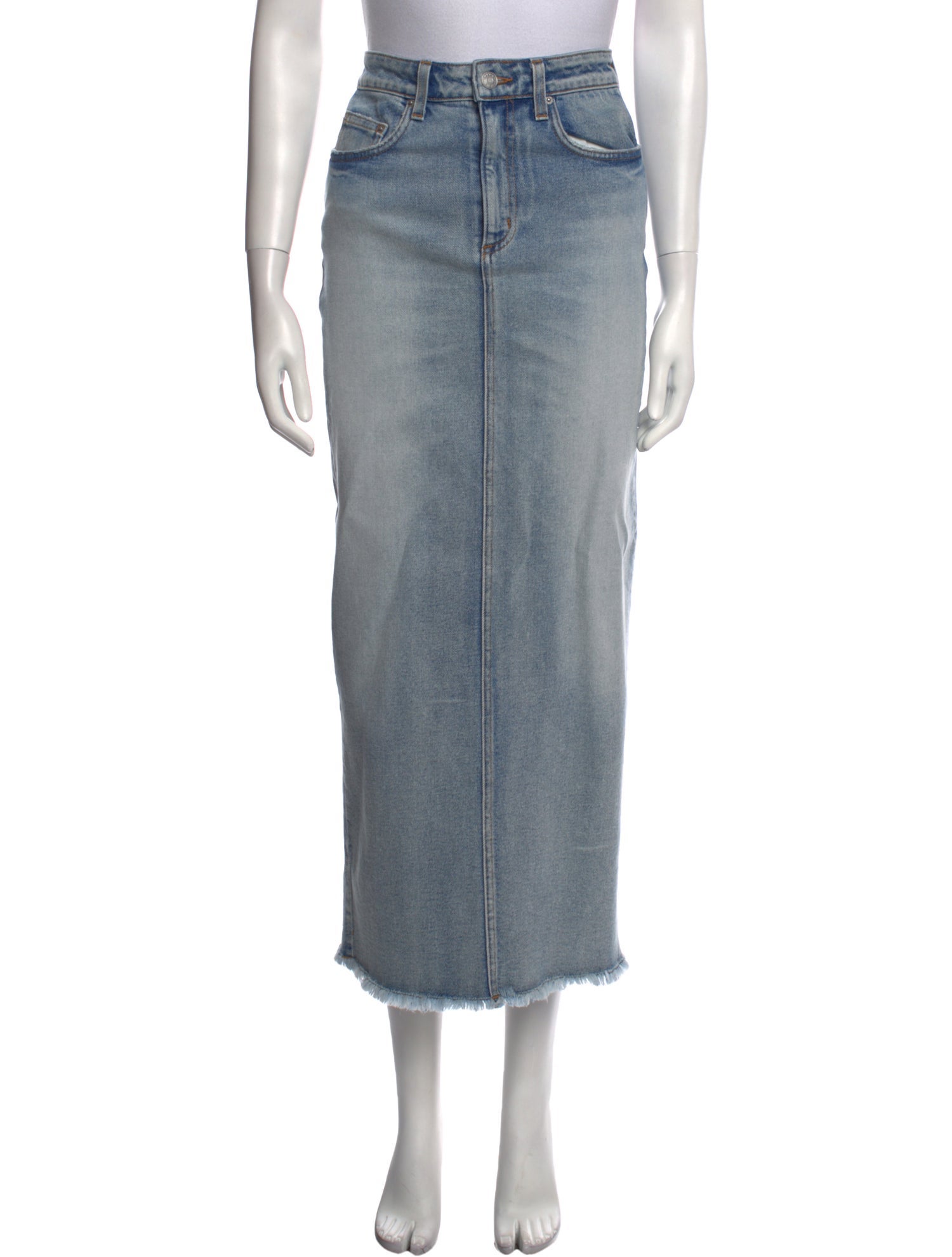 SALON 1884 Distressed Accents Midi Length Skirt