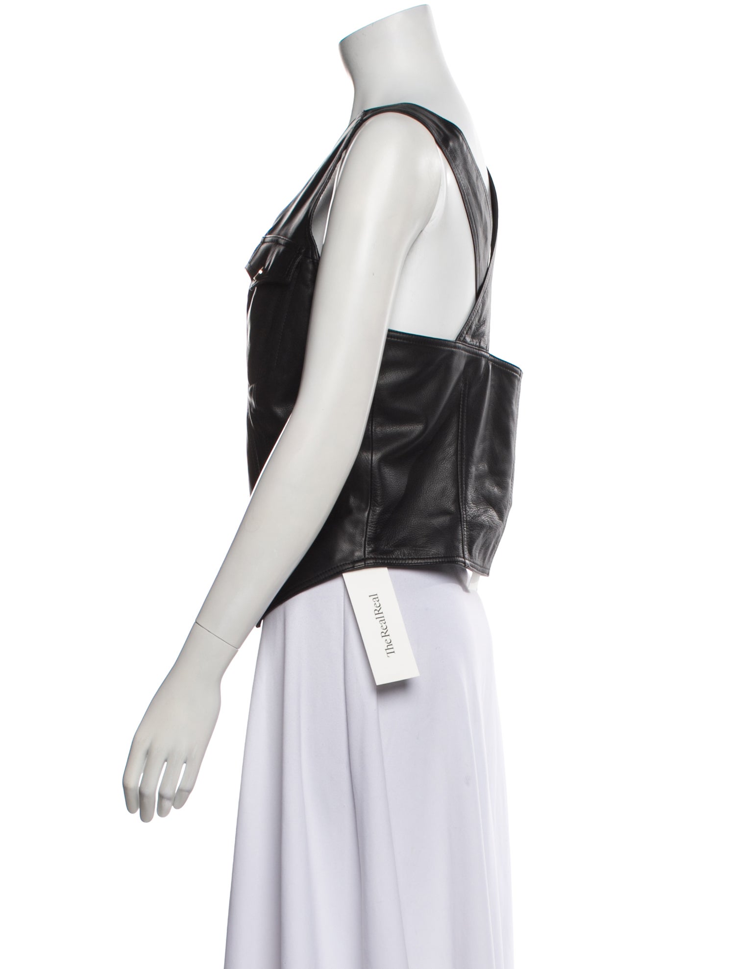 SALON 1884 Calfskin V-Neck Crop Top