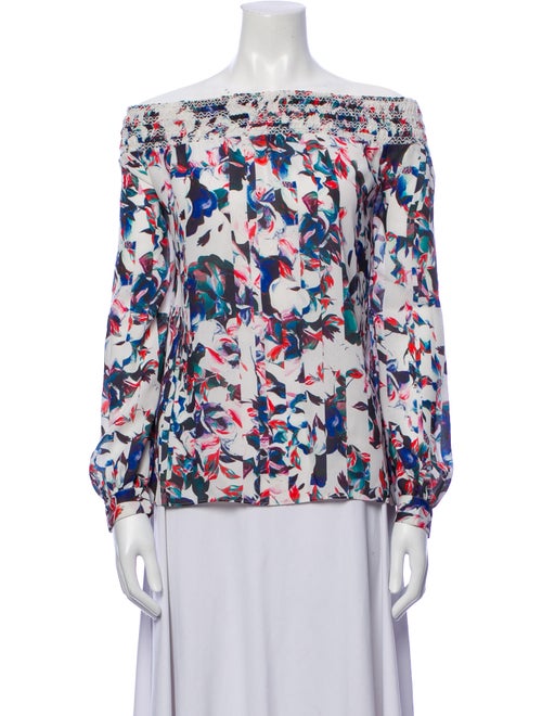 Sachin + Babi Noir Floral Print Off-The-Shoulder Blouse
