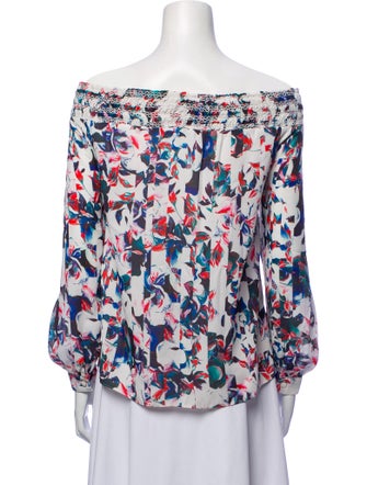 Sachin + Babi Noir Floral Print Off-The-Shoulder Blouse