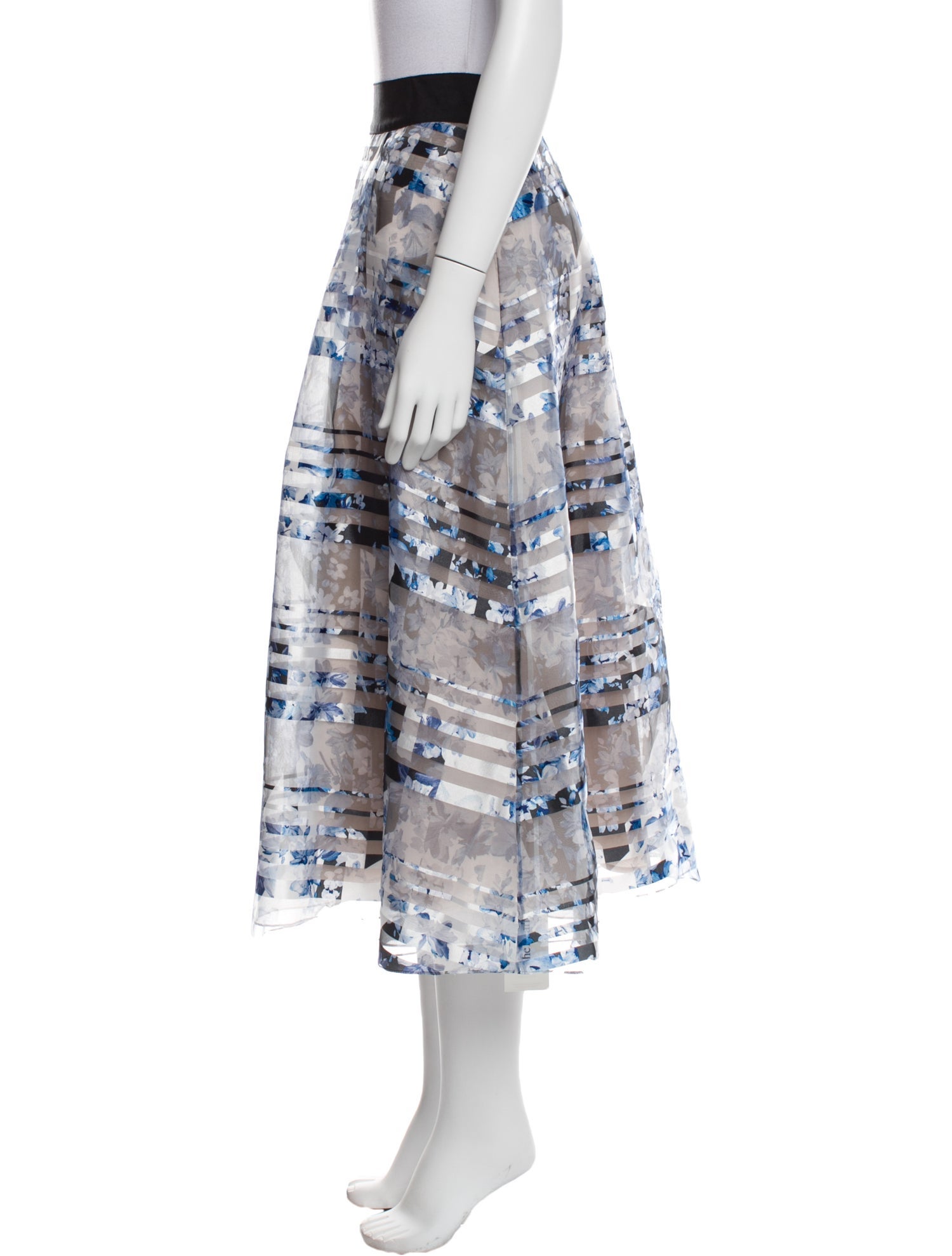 Sachin + Babi Noir Floral Print Midi Length Skirt