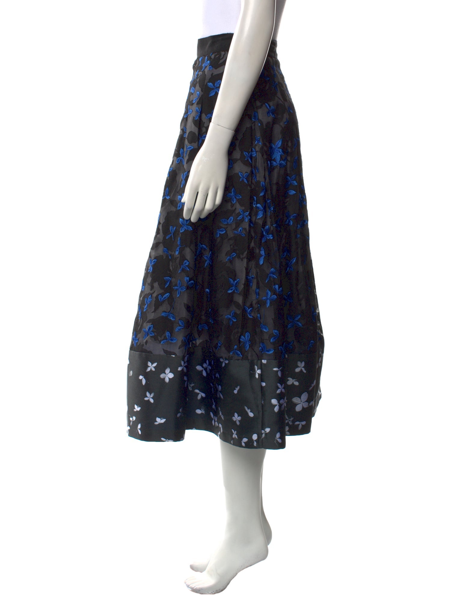 Sachin + Babi Noir Lace Pattern Midi Length Skirt