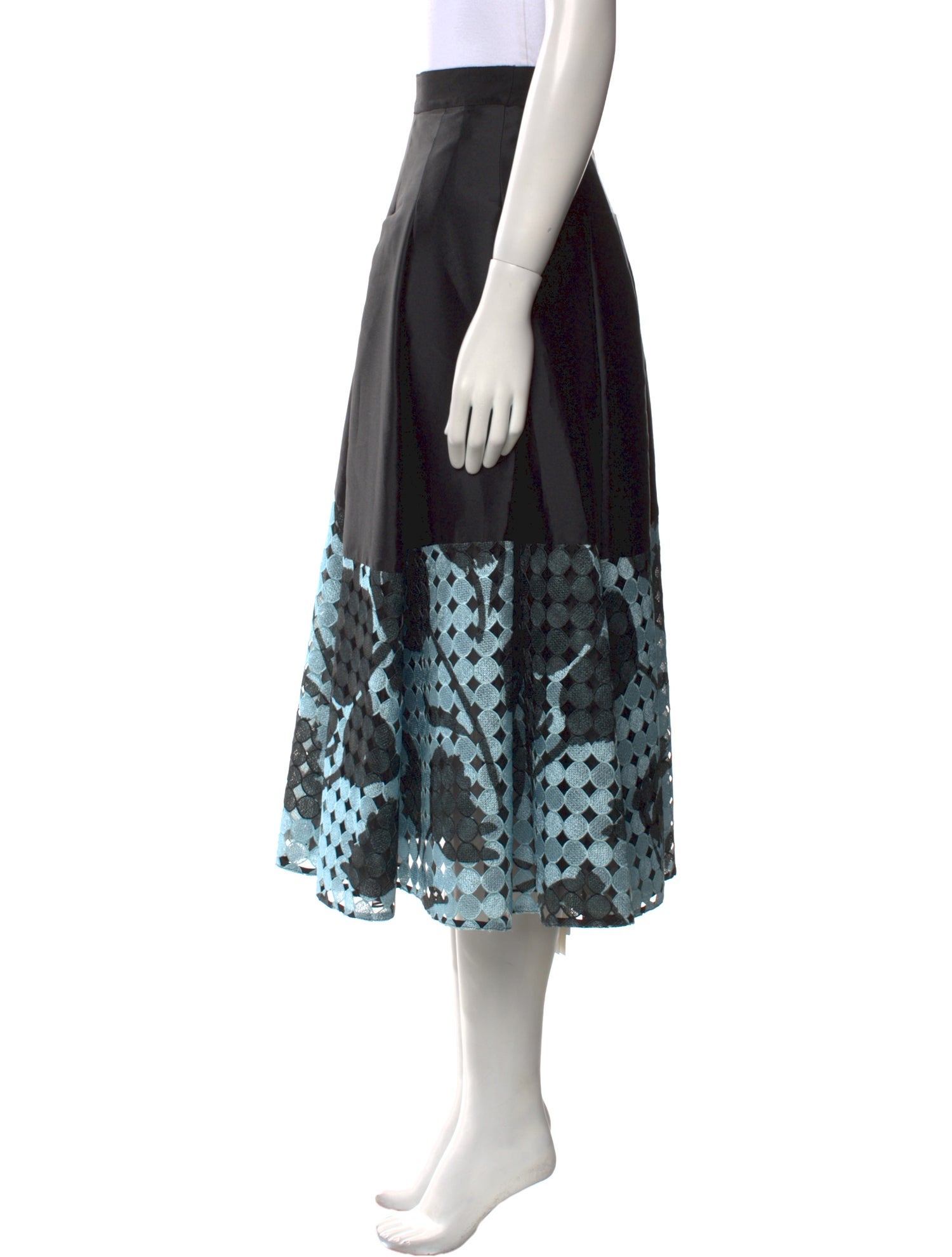 Sachin + Babi Noir Mesh Accents Midi Length Skirt